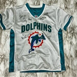 NFL Miami Dolphins Flag Football Reversible Jersey Multiple Signatures Fan Fav